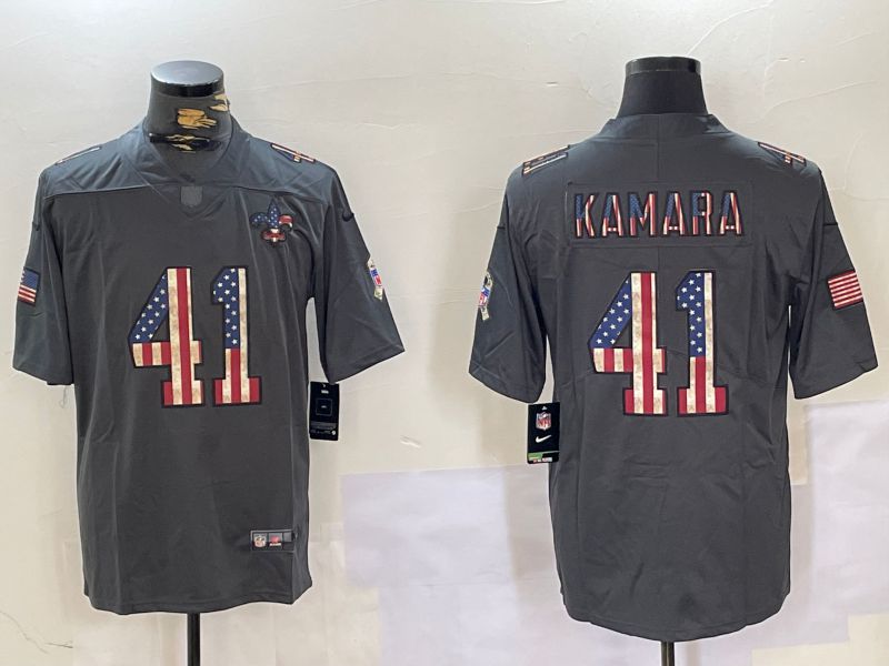 Men New Orleans Saints #41 Kamara Grey 2024 Nike National Flag Limited NFL Jersey style 1->new orleans saints->NFL Jersey